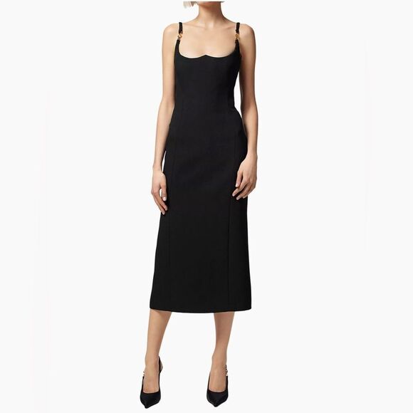 Versace  Medusa-Embellished Satin Cocktail Dress size 40/us size 4 - Picture 1 of 16